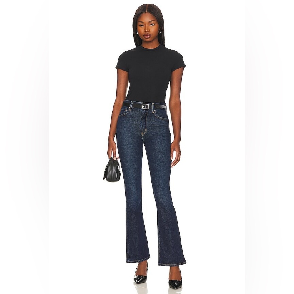 Agolde Nico High Rise Slim Boot size 31 Flare Dark Wash Button Fly NWT